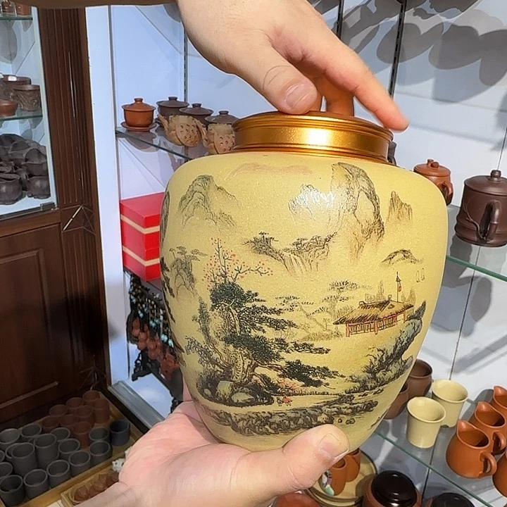 茶壶紫砂茶叶罐段泥