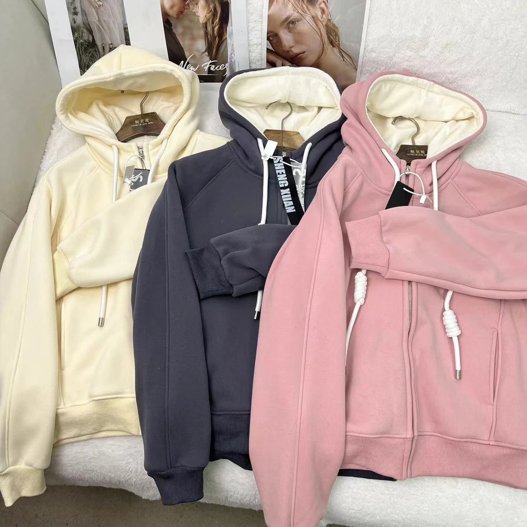 秋冬季新款百搭高级感加绒休闲卫衣外套 H2650