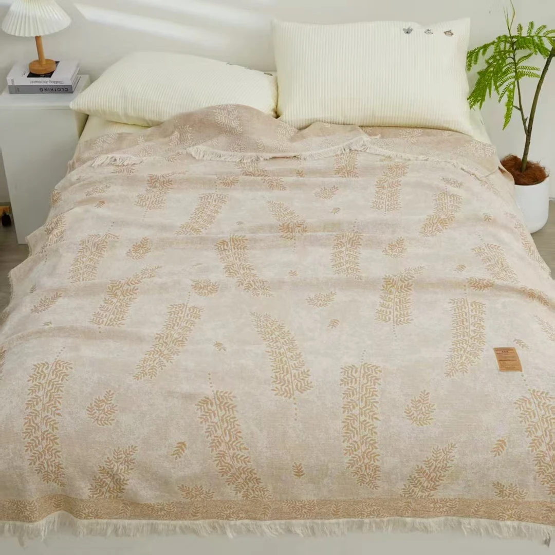 【微瑕幸运草】高端多功能叶子工艺款四季用亲肤床盖毯