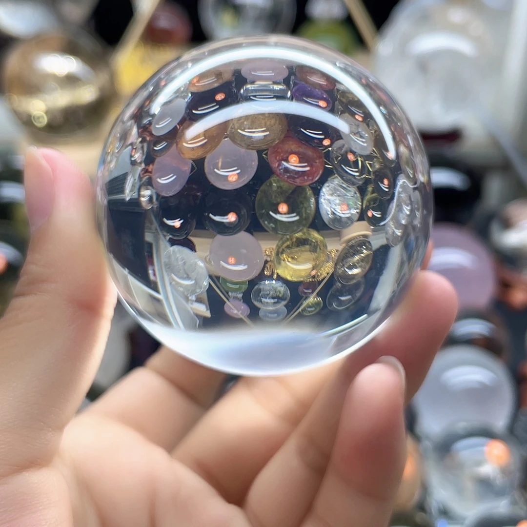 未镶嵌珠宝半成品水晶蓝雾金沙白水晶63