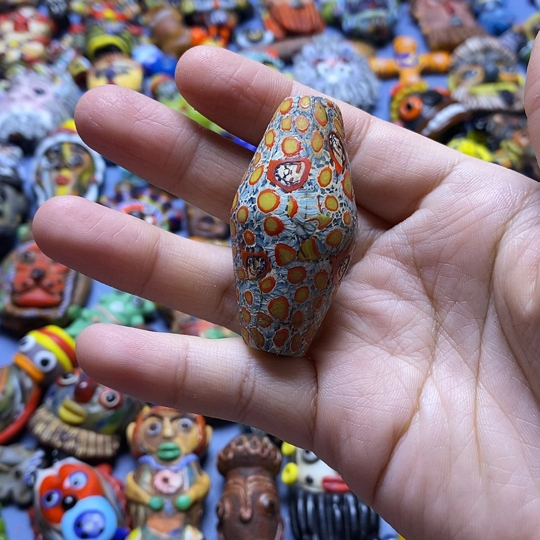 琉璃颈饰古法大滚珠044