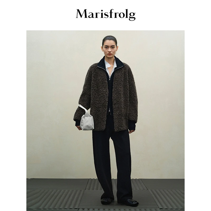 Marisfrolg玛丝菲尔银狐灰绿外套T1FZ4928P