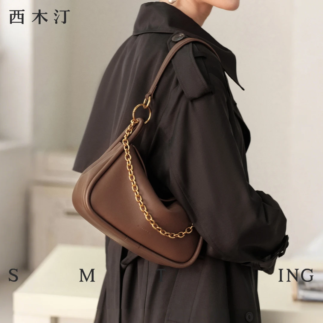 【西木汀】 时尚百搭牛皮托特包腋下单肩斜跨气质女士