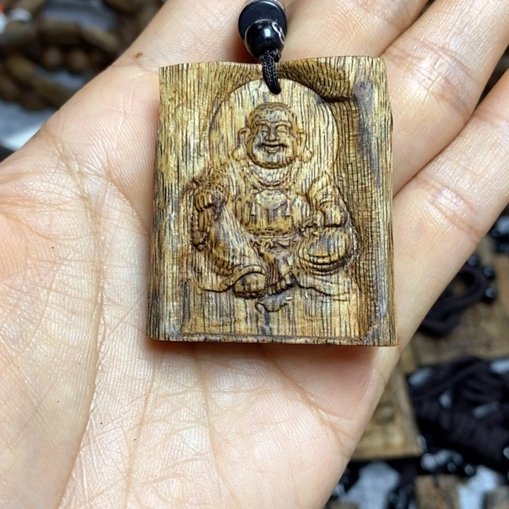 沉香手把件顺***✨7.7克雕刻弥勒佛