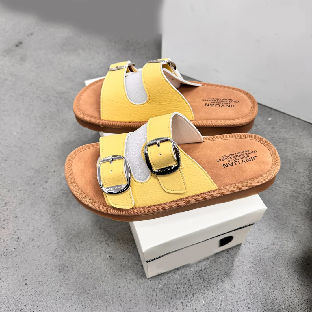 2502-1 夏季英伦风复古皮带扣外穿露趾凉拖鞋简约时尚软底凉拖女