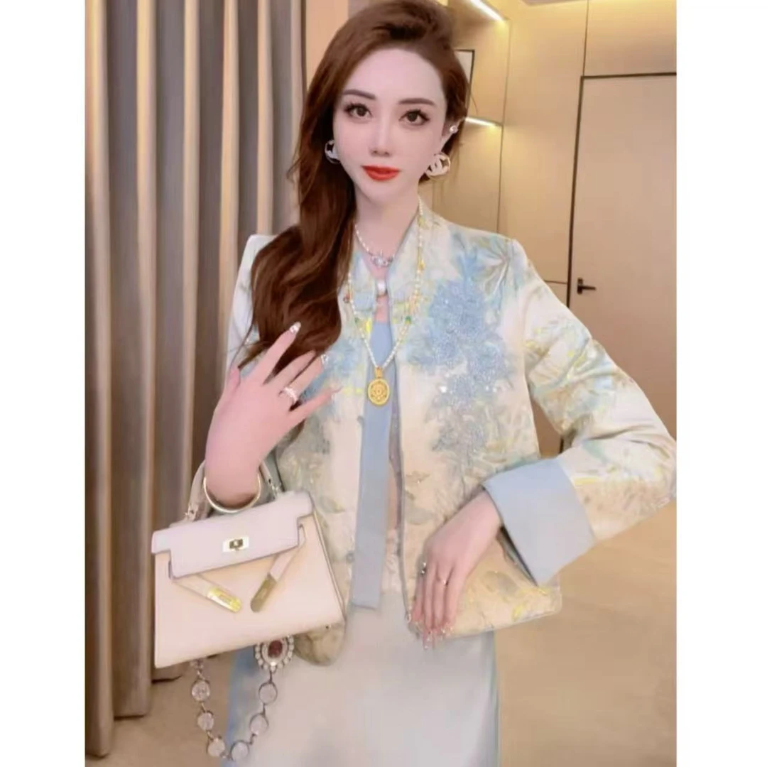 【琉璃】重工钉珠刺绣新中式国风轻奢时尚上衣女外套
