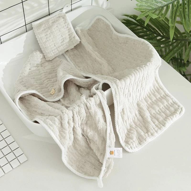 214毛巾方巾干发帽三件套随机一套