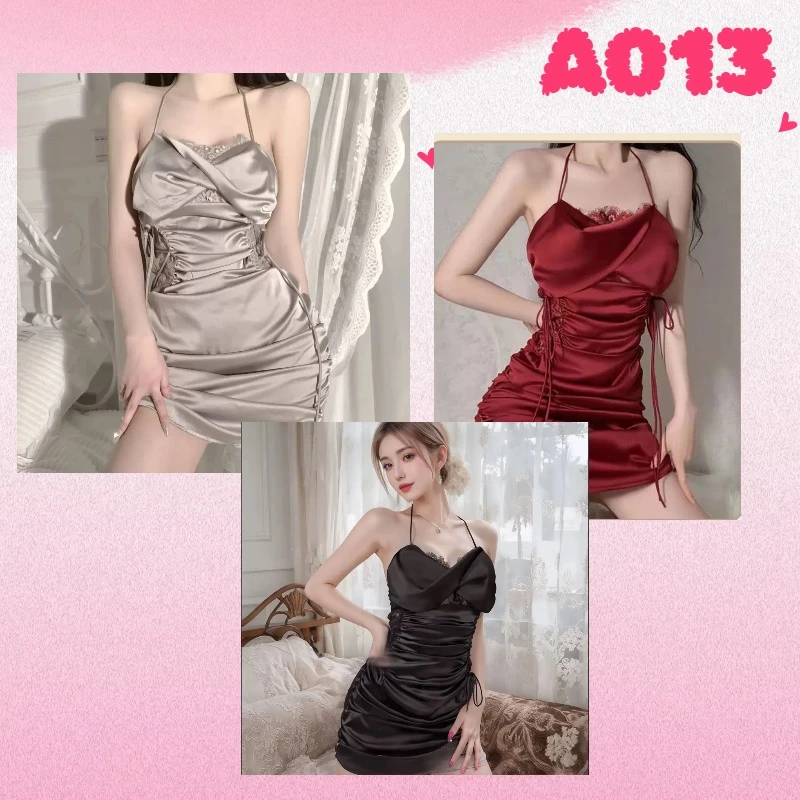 【A013】三色收腰连衣裙