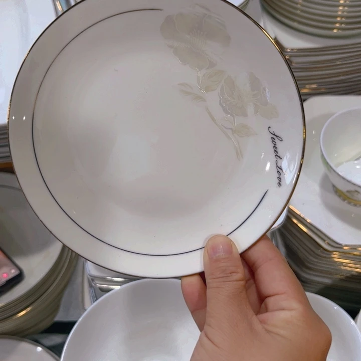 瓷片秒金六寸吐骨碟十微瑕