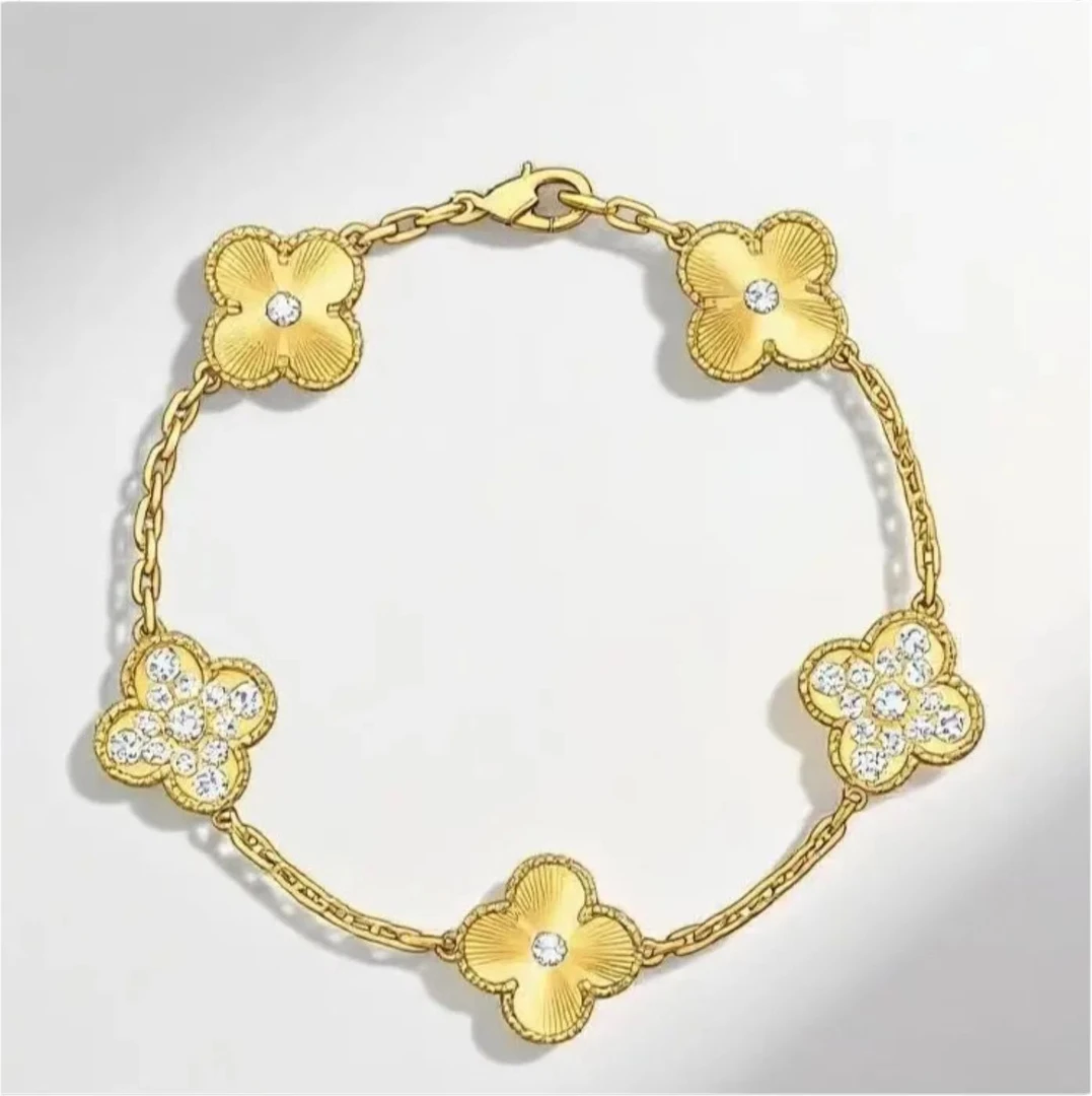 合金手链 男女通用女镀18K金色款彩色百搭金色精致手链简约