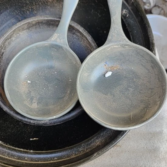 瓷发两个手柄勺子，国营四厂库存