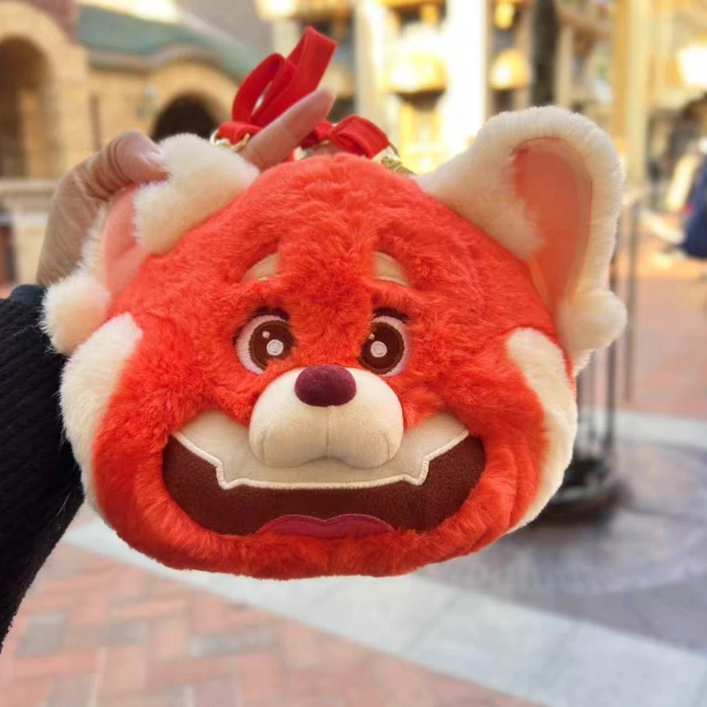 上迪乐园正品小熊猫美美毛绒可爱斜挎包