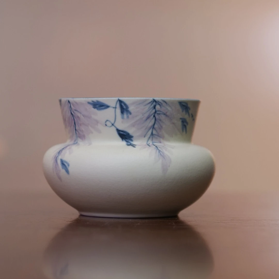 手绘紫藤花-茶洗建水@2650