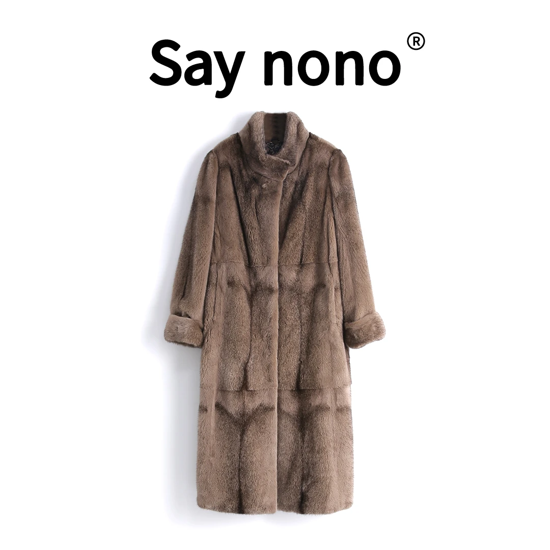 懒猫nono│Saynono 轻奢＿进口天鹅绒短二水貂长款皮草-XS825