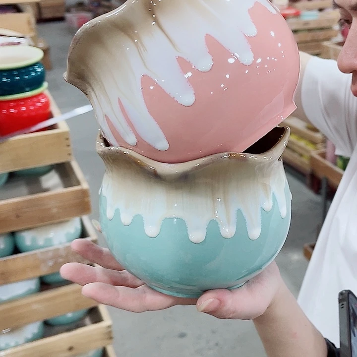 有孔，凑10元包邮陶瓷花盆发货！