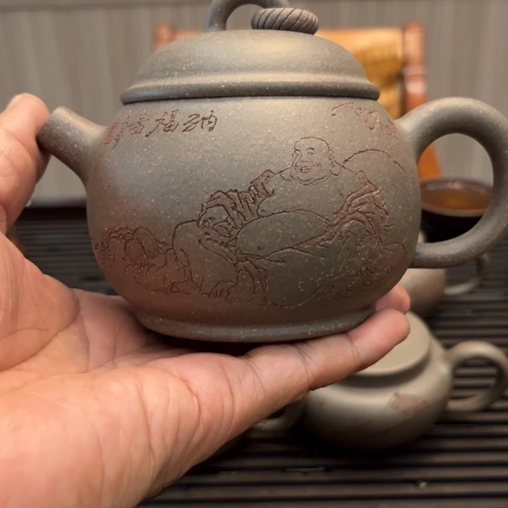 茶壶紫砂老青段300毫升古全手