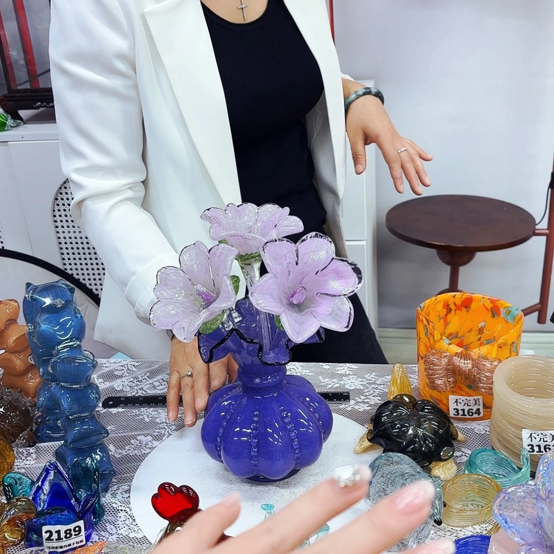 3花1瓶安妮家居琉璃摆件不完美