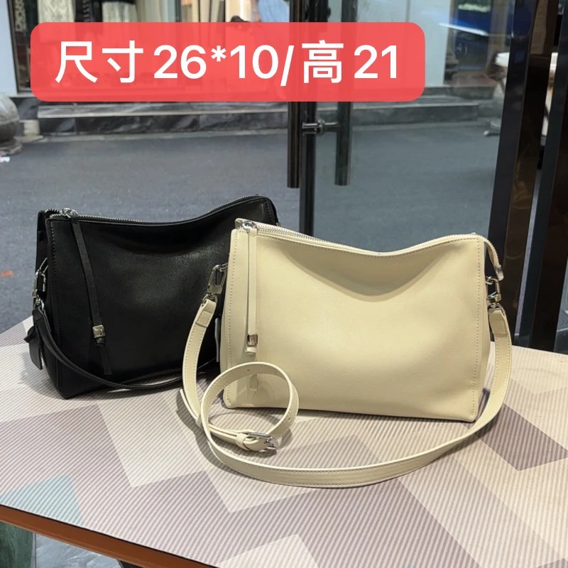 1197牛皮大包斜挎多隔层休闲女包