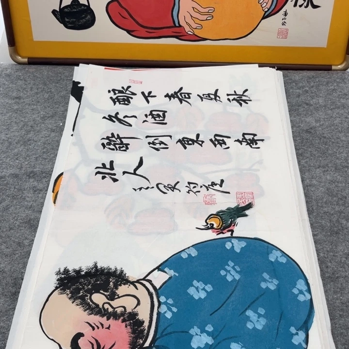 国画手绘禅意画一物一拍