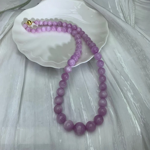 天然紫锂辉圆珠塔链 多样性发其一 K724