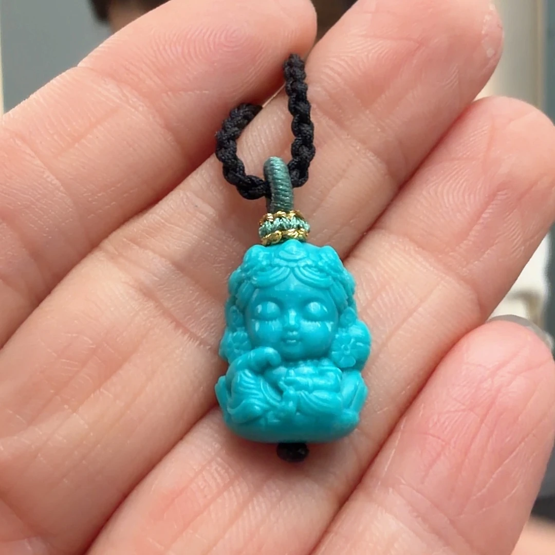 绿松石银S925镶嵌颈饰