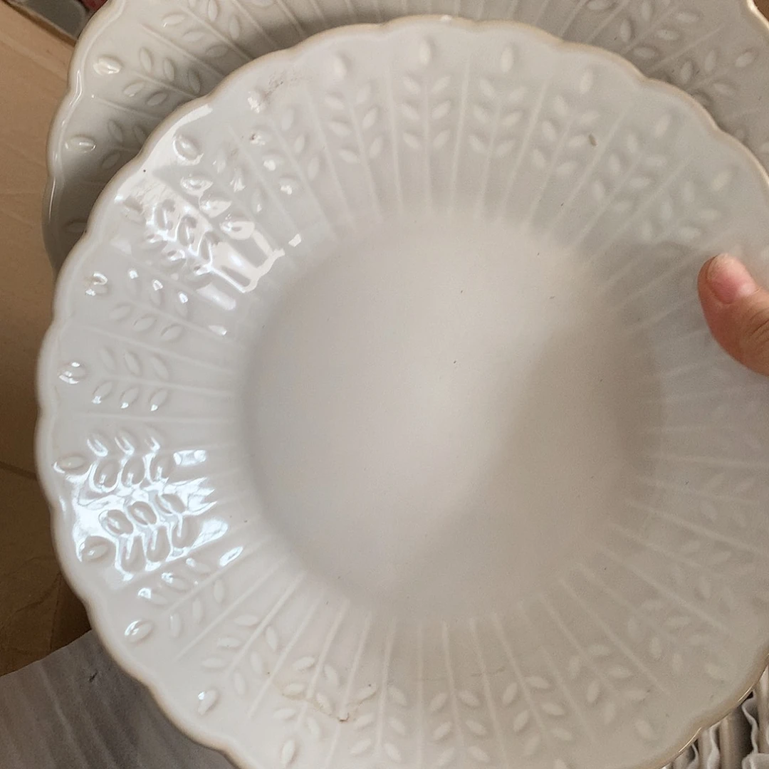 瓷片全场瑕疵特价树叶深盘