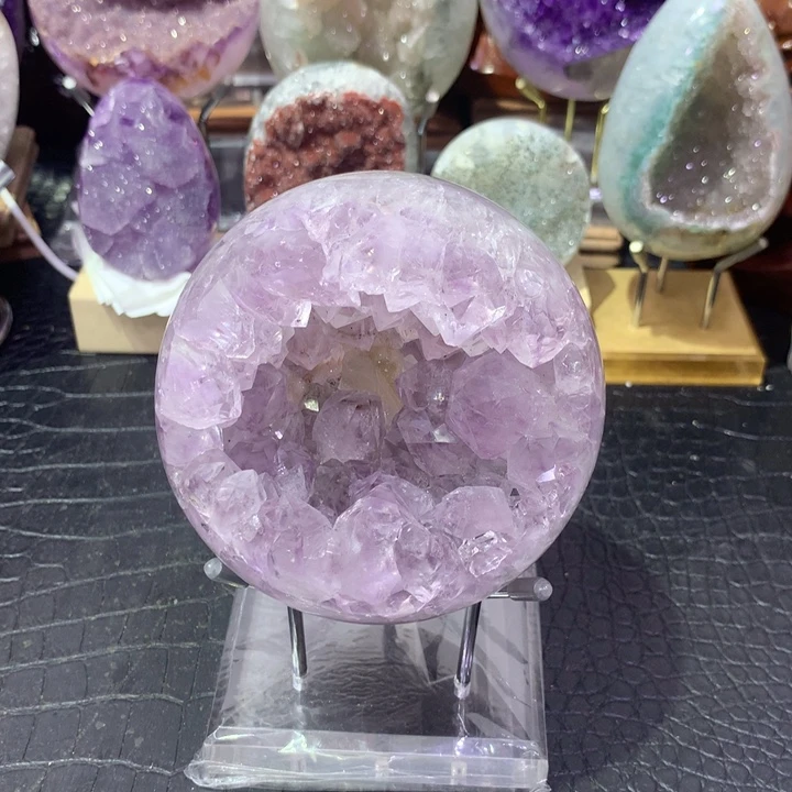 未镶嵌紫晶珠宝半成品仙仙紫开口笑带方解