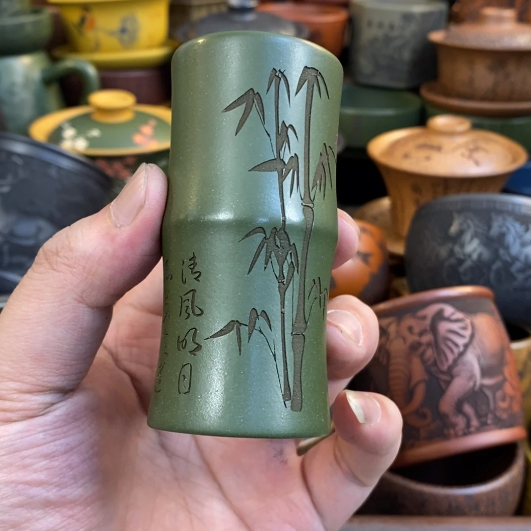 紫砂杯子宜兴全手工紫砂杯