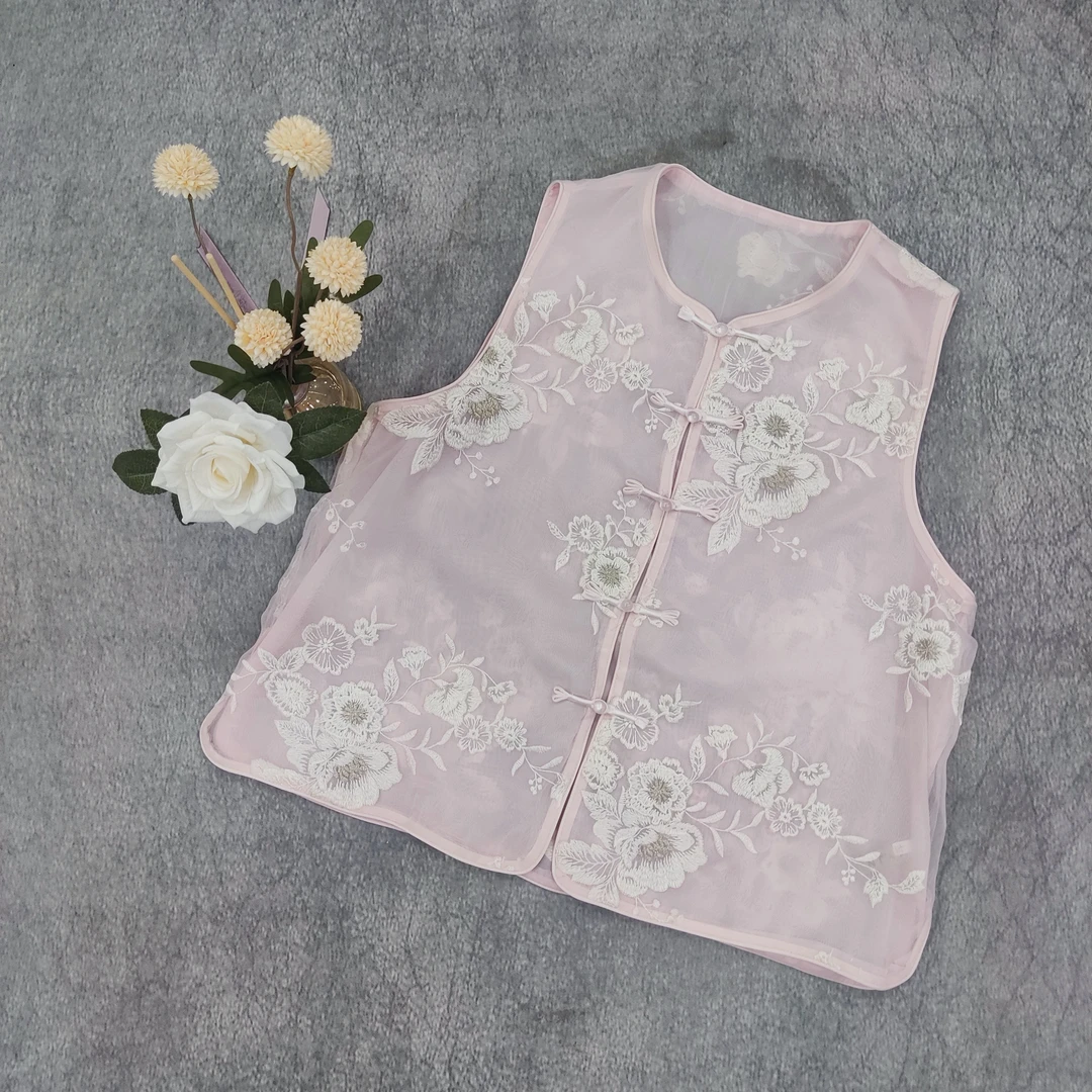 刺绣夏季奢华风马甲薄款马夹古风锋芒大女主