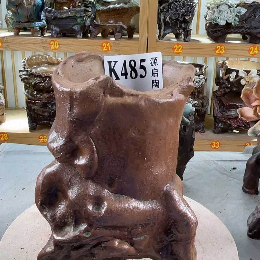 紫砂花盆景德镇陶瓷花盆485