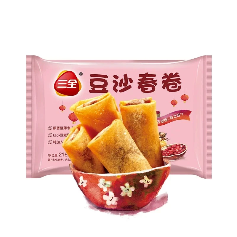 (10.20到期)三包豆沙春卷216g