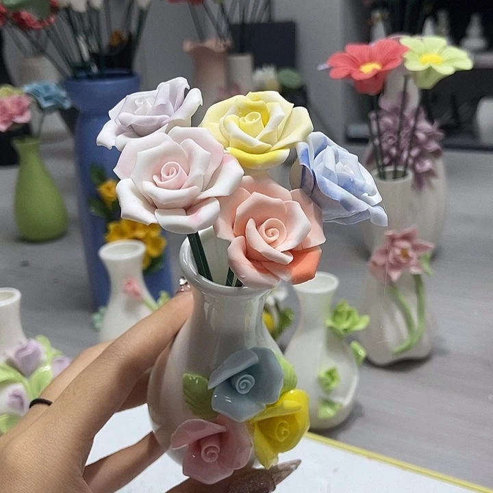 陶瓷纯手工捏花设计