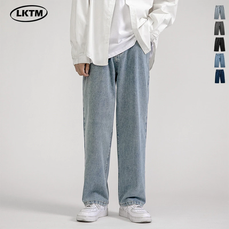 百搭潮流ins复古宽松薄款牛仔裤男士夏季港风LKTM男装2025新款