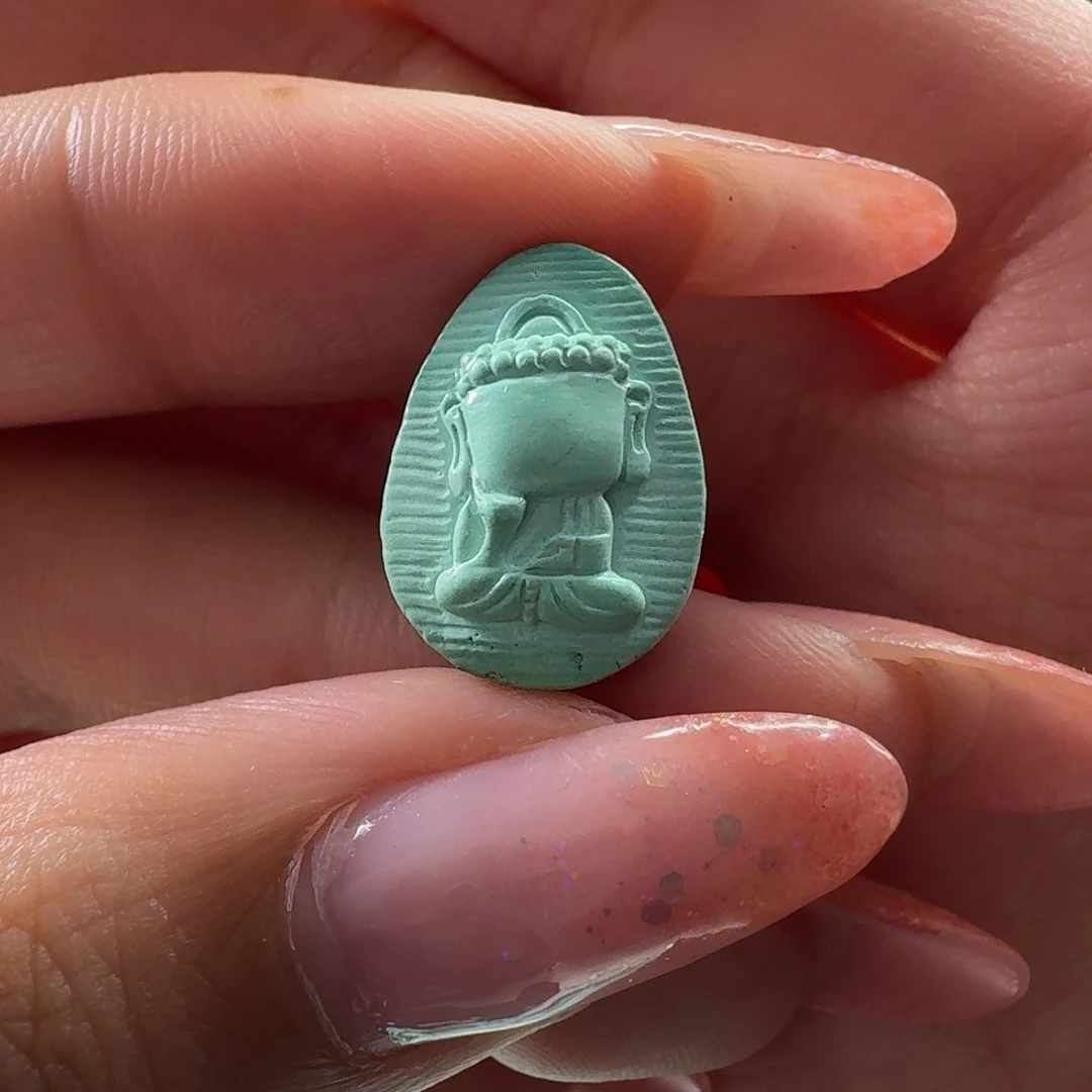 绿松石未镶嵌吊坠(不含链)思考小佛