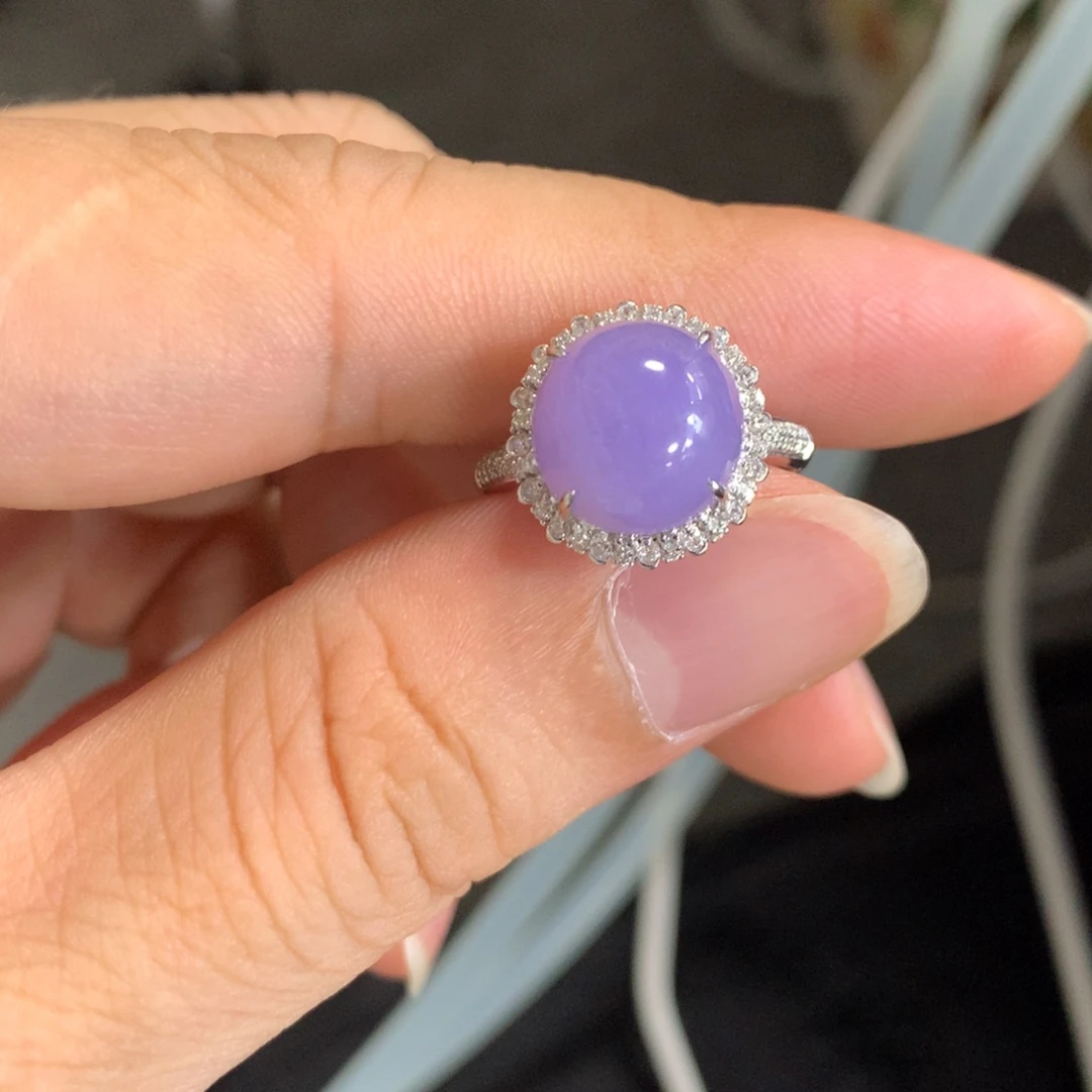 翡翠戒指18K金镶嵌翡翠