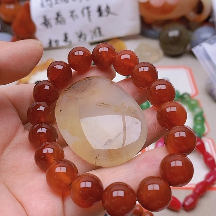 【闪购商品】未镶嵌玛瑙/玉髓珠宝半成品红**葭