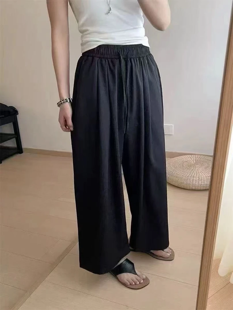 透气薄款直筒阔腿垂感休闲女裤
