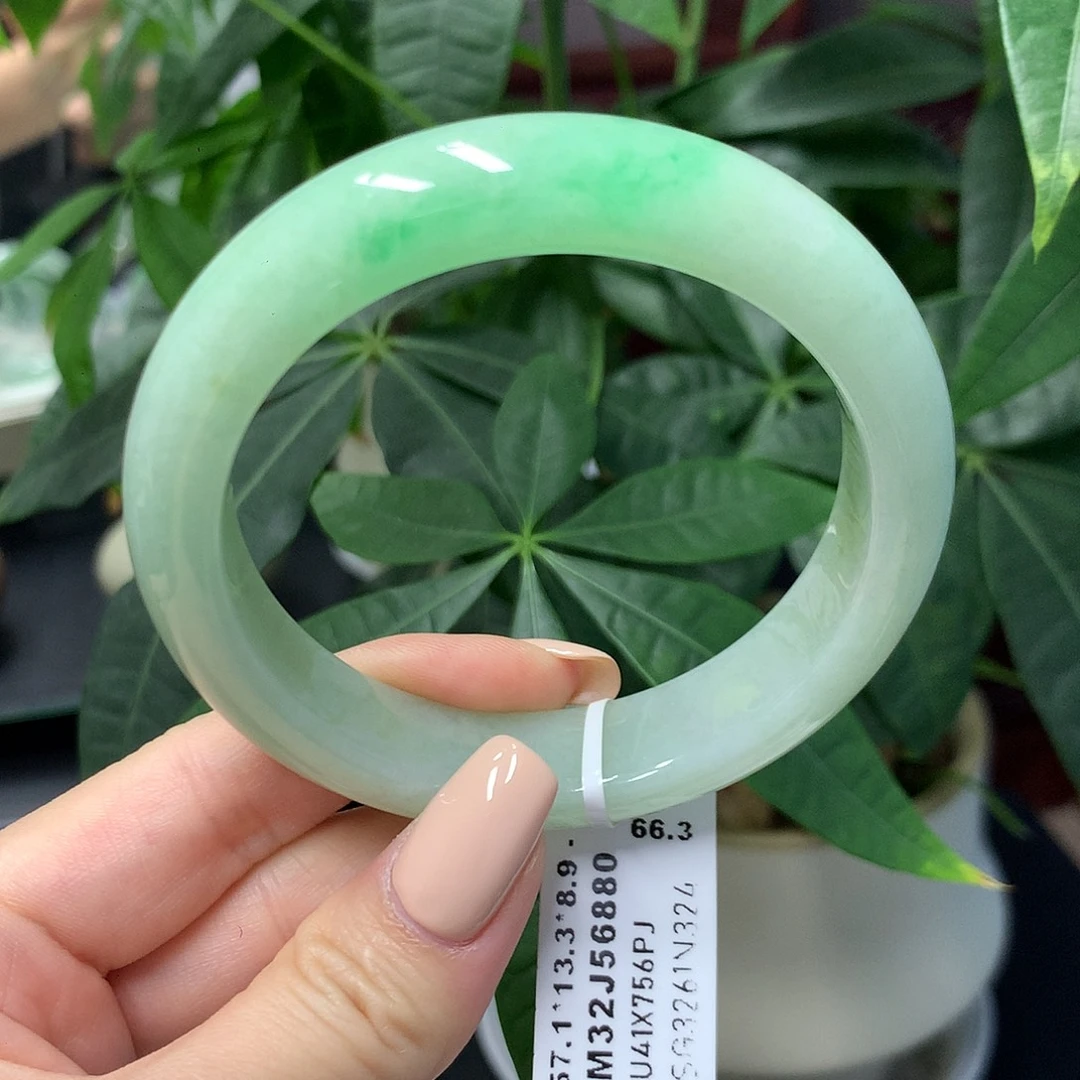 翡翠未镶嵌手镯天然缅甸翡翠57.5圈