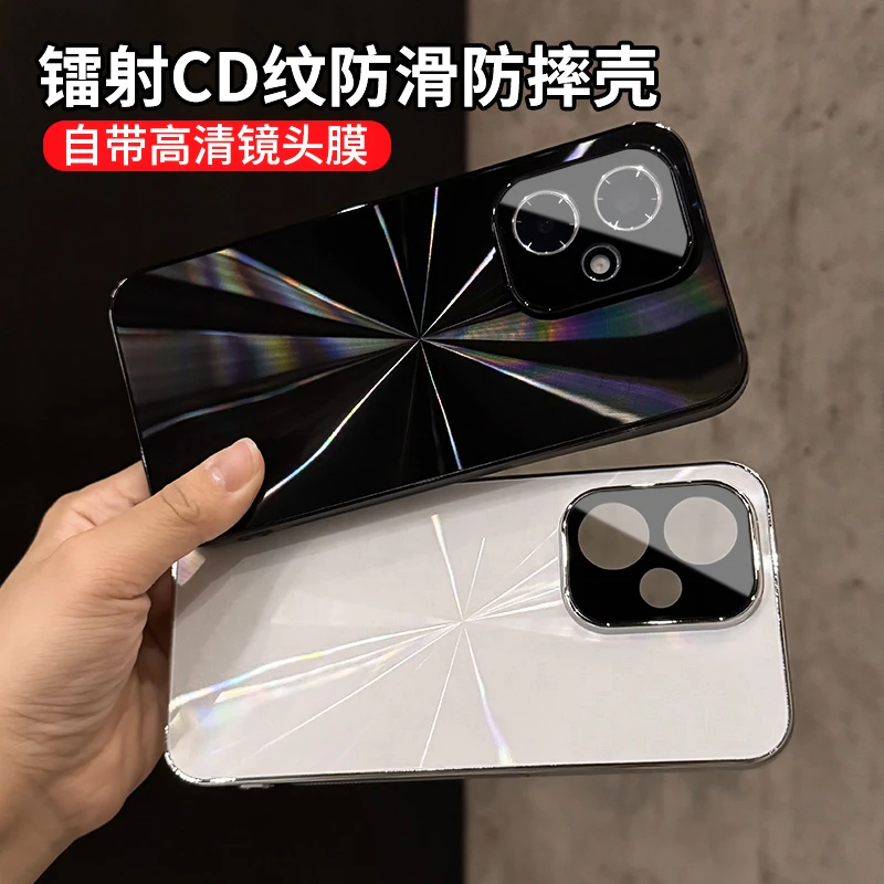 CD纹镭射电镀适用荣耀400/400pro手机壳300防滑全包防摔创意简约