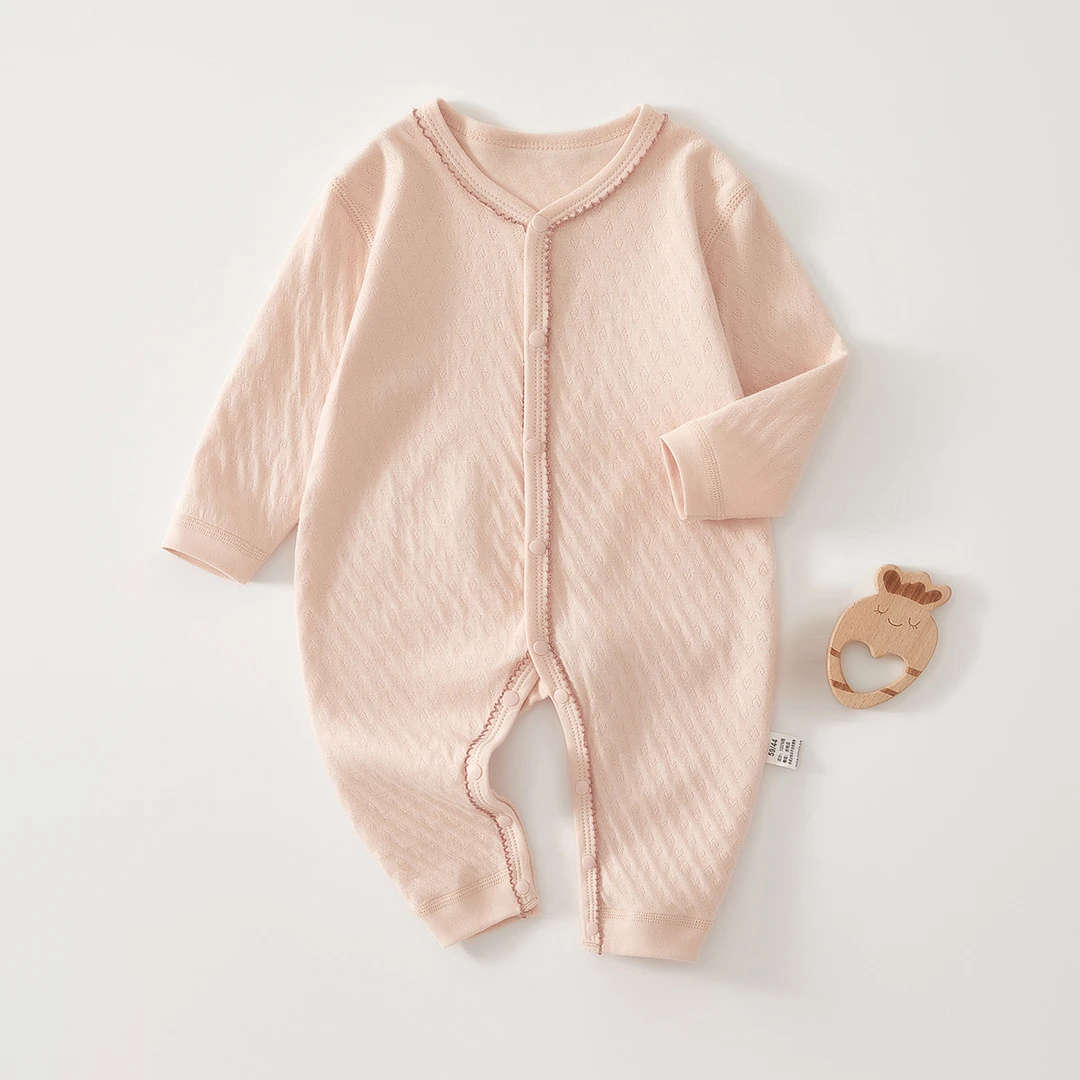 婴儿连体衣新生儿衣服纯棉无骨春秋季打底睡衣宝宝春装哈衣爬爬服