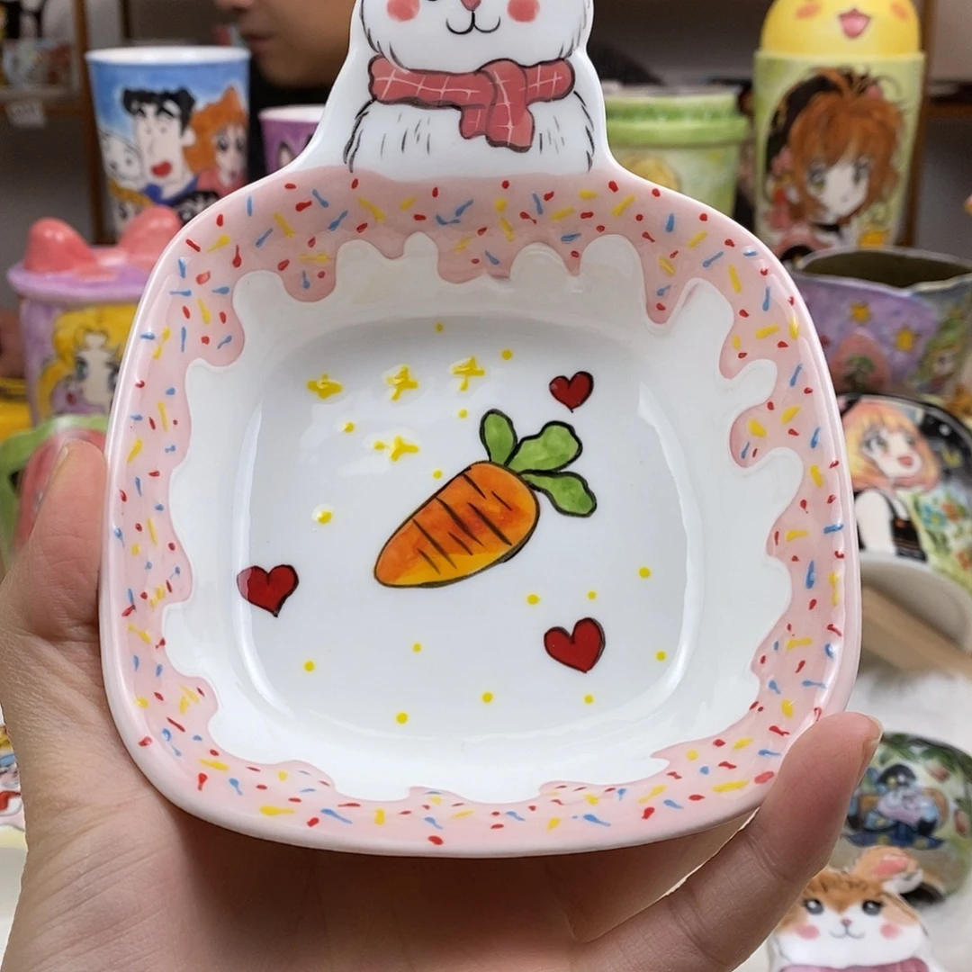 瓷片董董文创手绘陶瓷