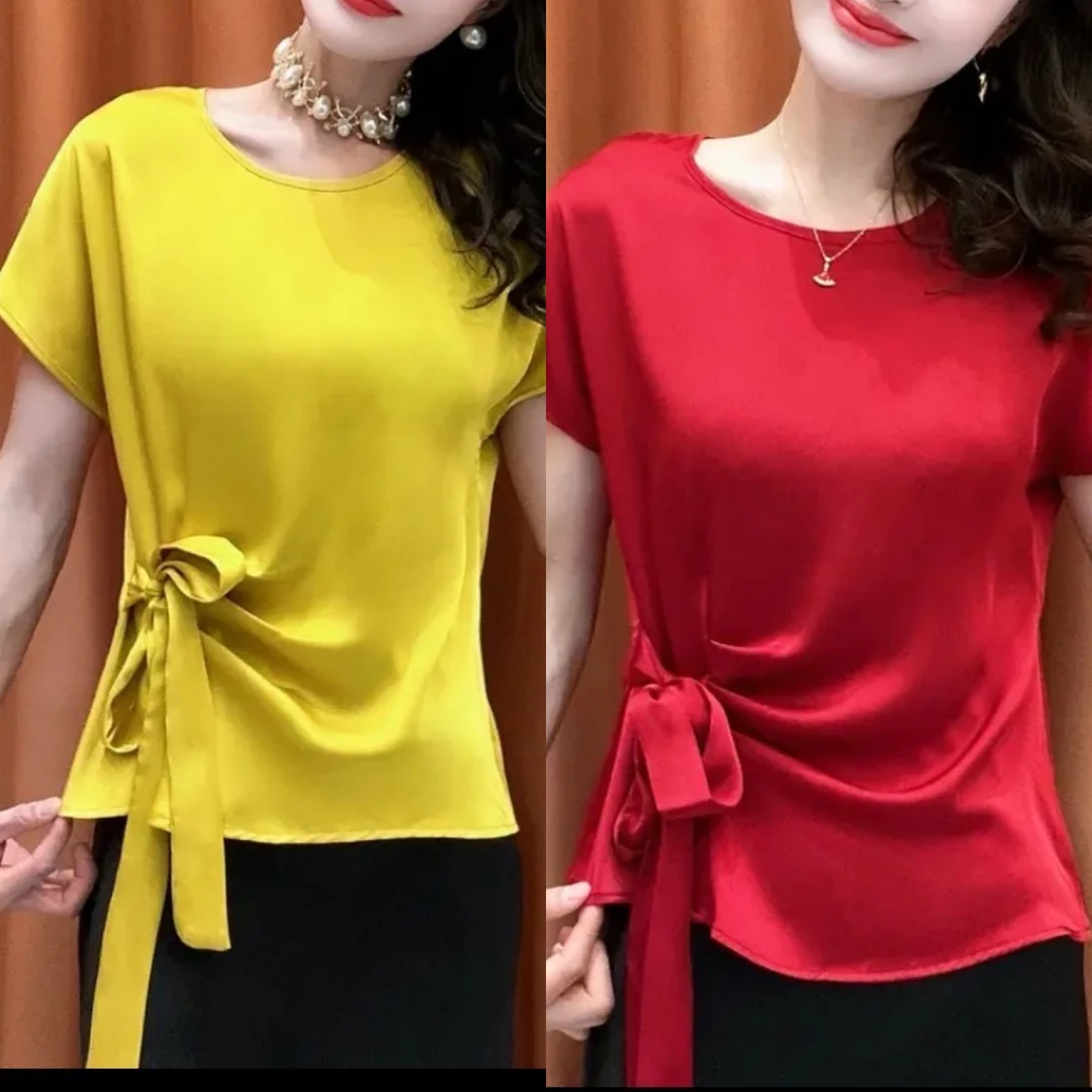 现货-2025百搭减龄显瘦纯色休闲时尚韩版洋气夏季129