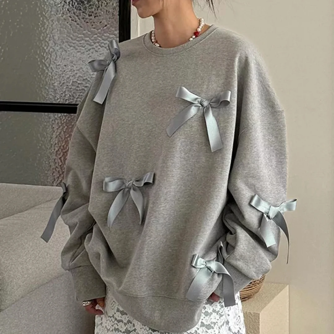 大码胖MM时尚灰色V领针织衫女秋冬慵懒风短款卫衣性感辣妹纯欲风