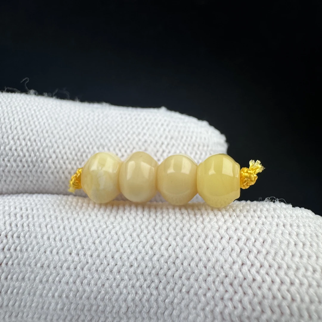 K4015天然原矿蜜蜡 隔珠7mm支持复检假一罚十