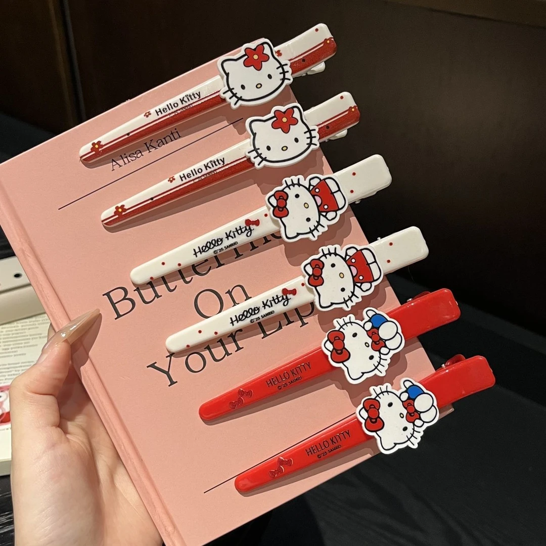 甜美卡通KT猫鸭嘴夹可爱少女洗脸蓬松一字夹呆萌ins日韩百搭发夹