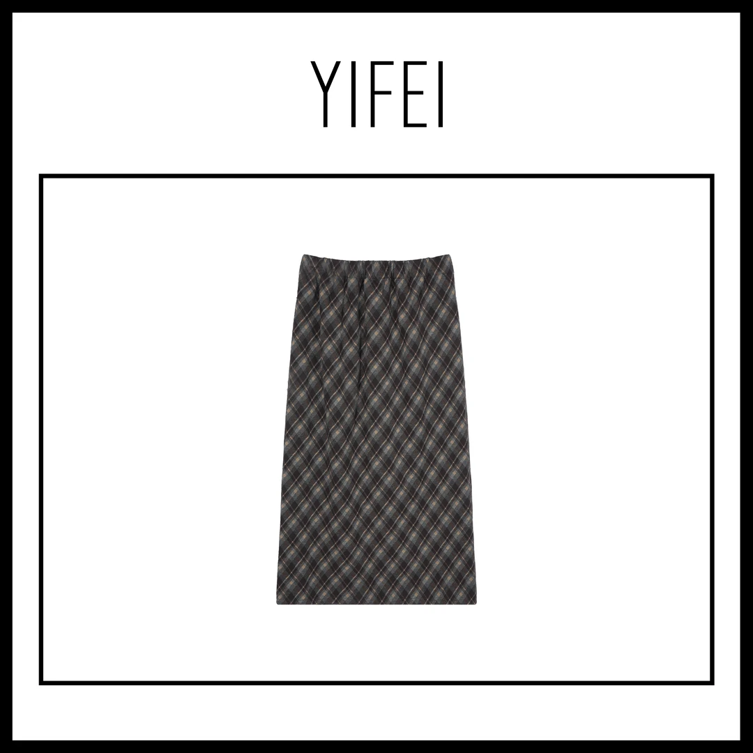 【艺菲专属】休闲格子长裙百搭款式 E1F56007