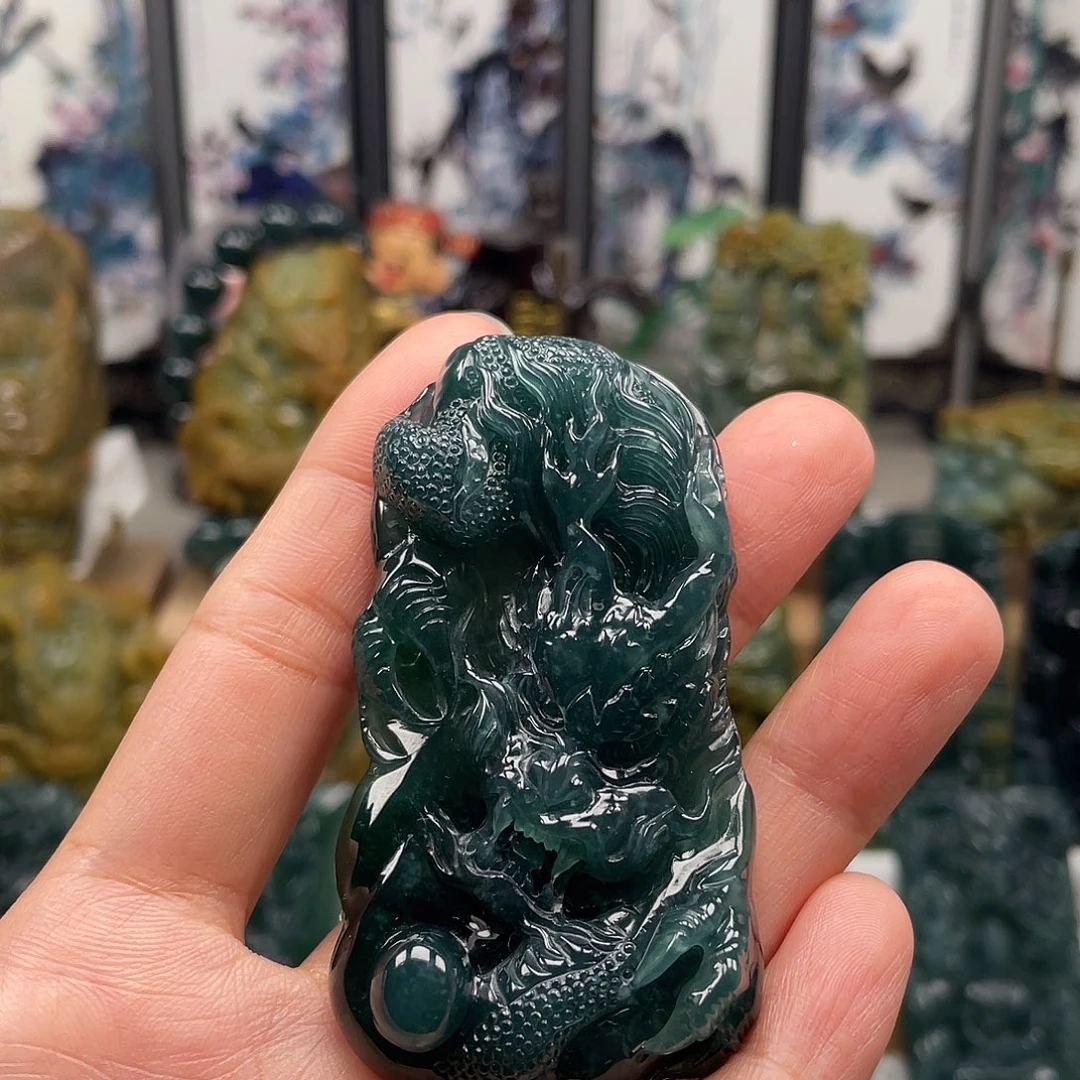 翡翠未镶嵌颈饰天然翡翠a货龙