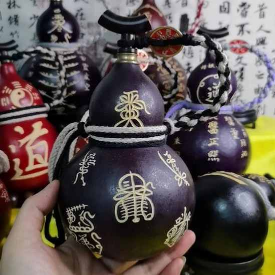 山***隐大漆工艺手工雕刻天师五雷500ml