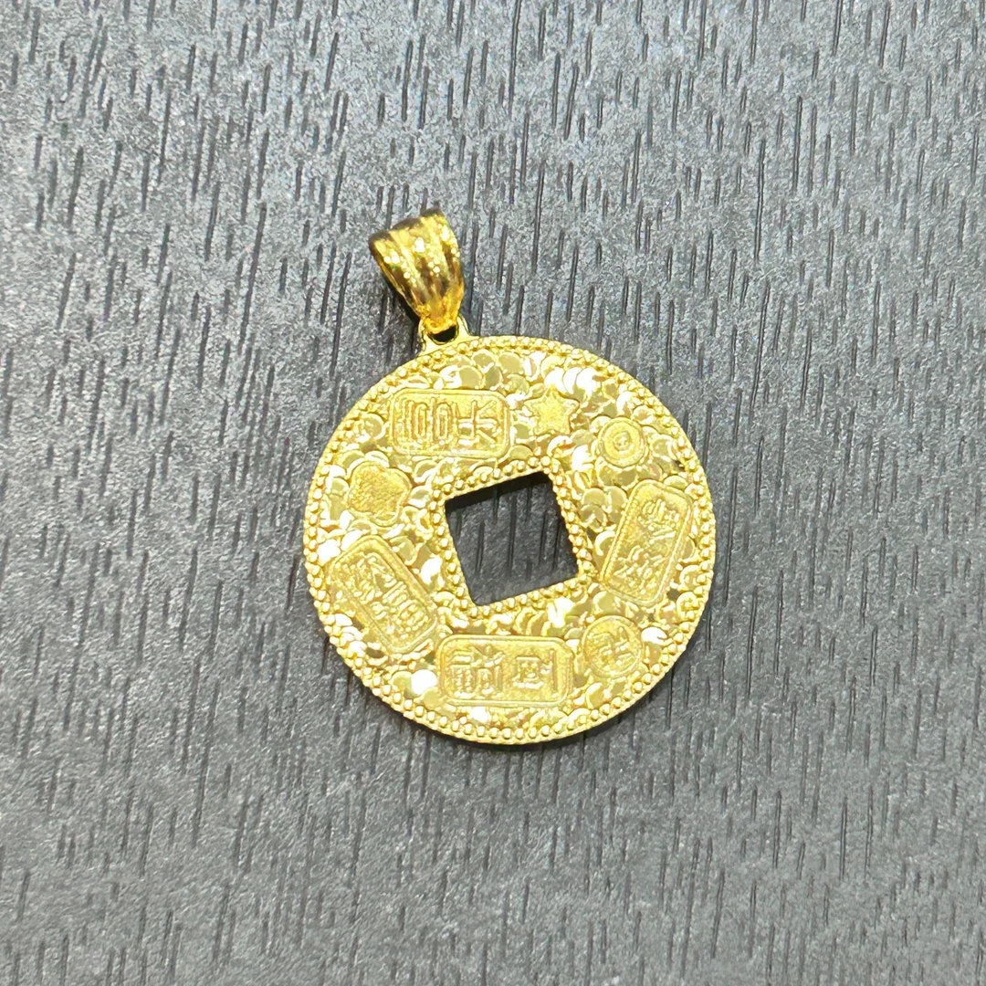 吊坠足银 【店长专享】足银碎碎冰铜钱吊坠YDZ1021