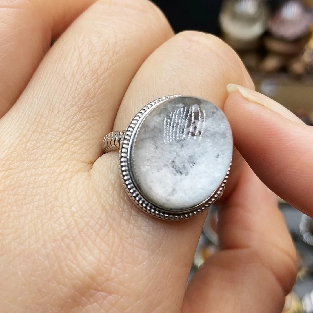 水晶戒指银S925镶嵌M*水晶